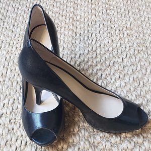 Nine West Black Kelsyo Peep Toe Pumps